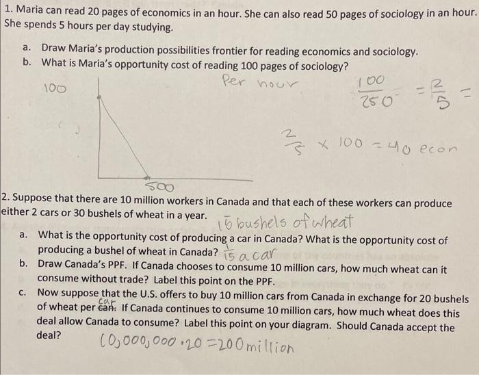 Maria can read 20 pages of economics