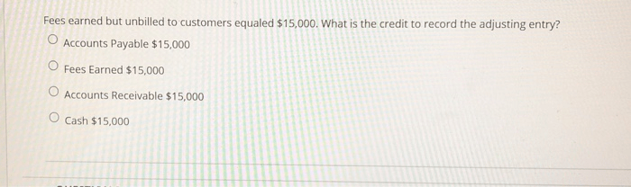 Fees earned but unbilled adjusting entry