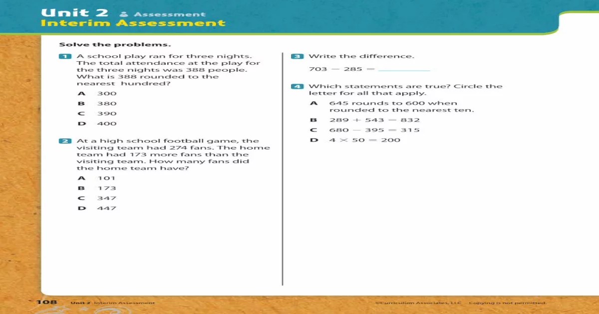 Unit 2 interim assessment answer key