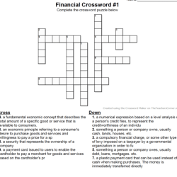 Personal finance crossword puzzle answer key