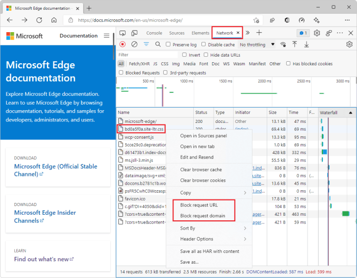 Network request headers matching url subject test